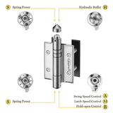 Waterson SS Self Closing Surface Mount Hinge Sets for Gates up to 6ft Tall