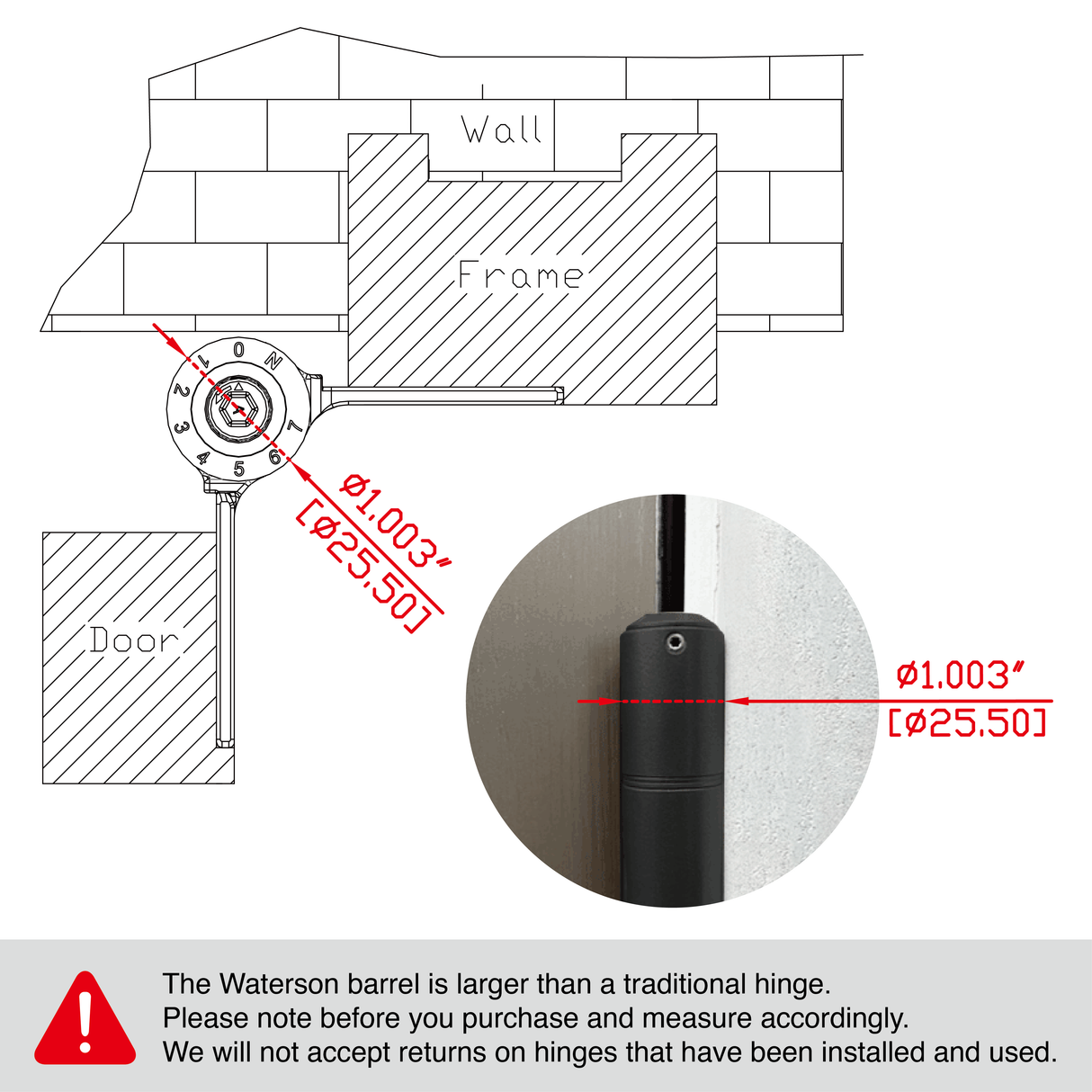 Waterson SS Self Closing Hinge Sets for Gates up to 7ft Tall.