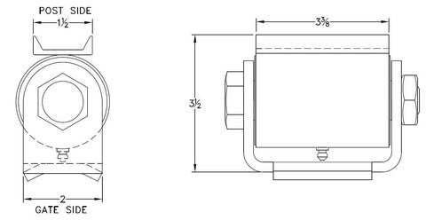 Weld-On Hinge for Round Frames